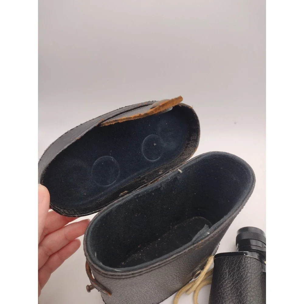 Vintage French H.V. Clement Paris Lightweight 8X25 Binoculars With Case